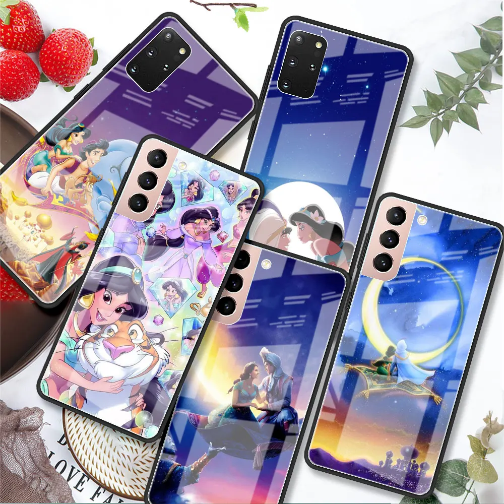 Волшебный стеклянный чехол Disnry Aladdin для Samsung Galaxy S20 FE S22 S21 Ultra 5G S10 S9 Note 20 10 Plus 9