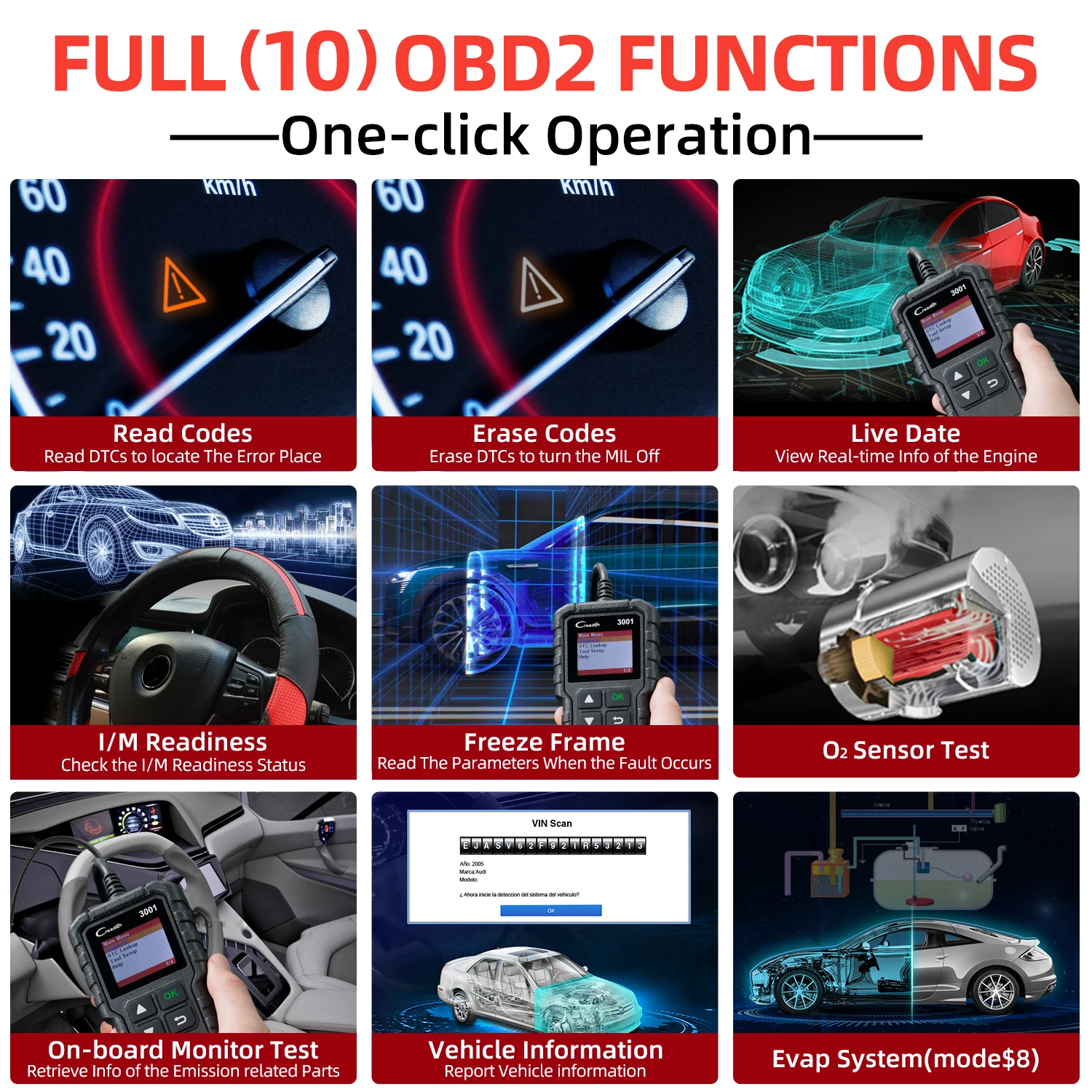 Launch x431 cr3001 obd2 инструкция