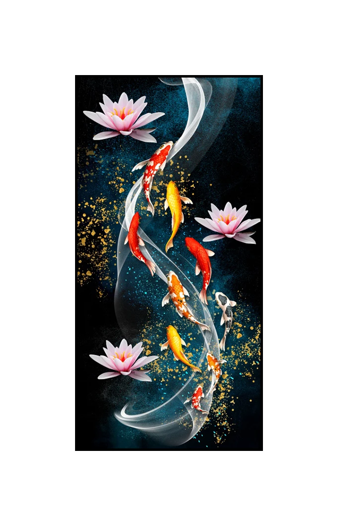 

Картина AliPaint "Девять красных рыб кои"