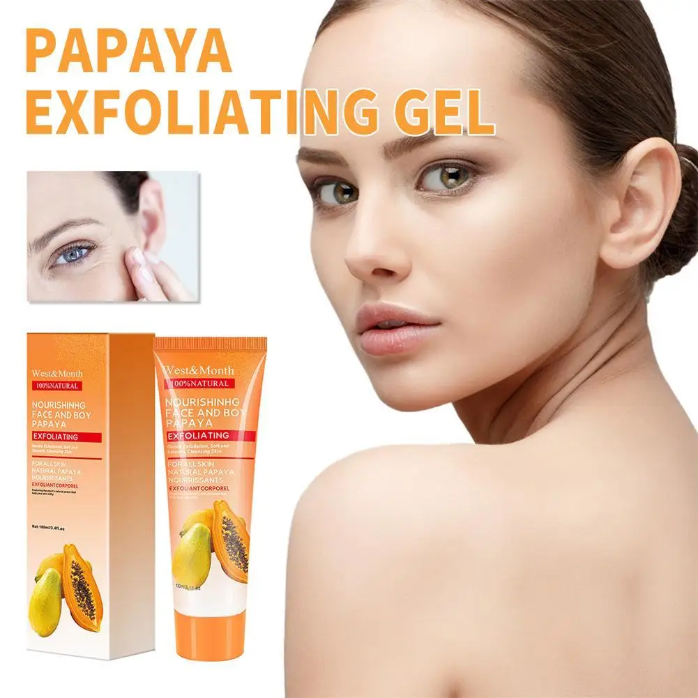 

100ml Papaya Whitening Deep Exfoliator Papaya Face Body Whitening Peeling Gel Black Skin Brighten Peeling Gel For Deep Cleansing