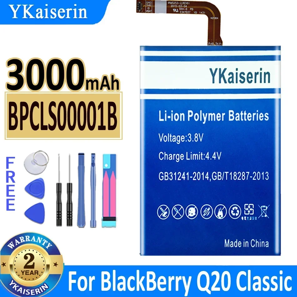 Сменный аккумулятор YKaiserin BPCLS00001B емкостью 3000 мАч для BlackBerry Q20 Classic SQC100-1 SQC100-3