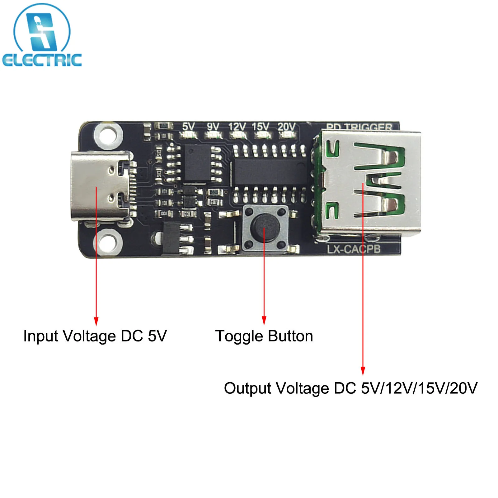 PD/QC Decoy Charging Module Female Interface Automatically Detects Voltage Support 5V/9V/12V/20V Decoy Output