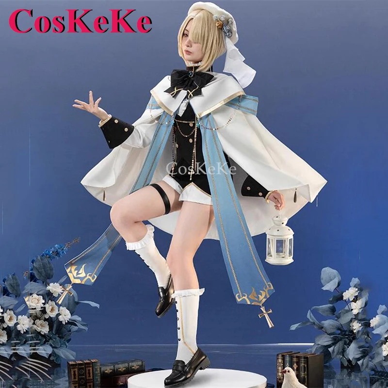 CosKeKe Freminet Косплей Игра Genshin Impact Костюм Чистая Белая Мелодия Великолепная Униформа