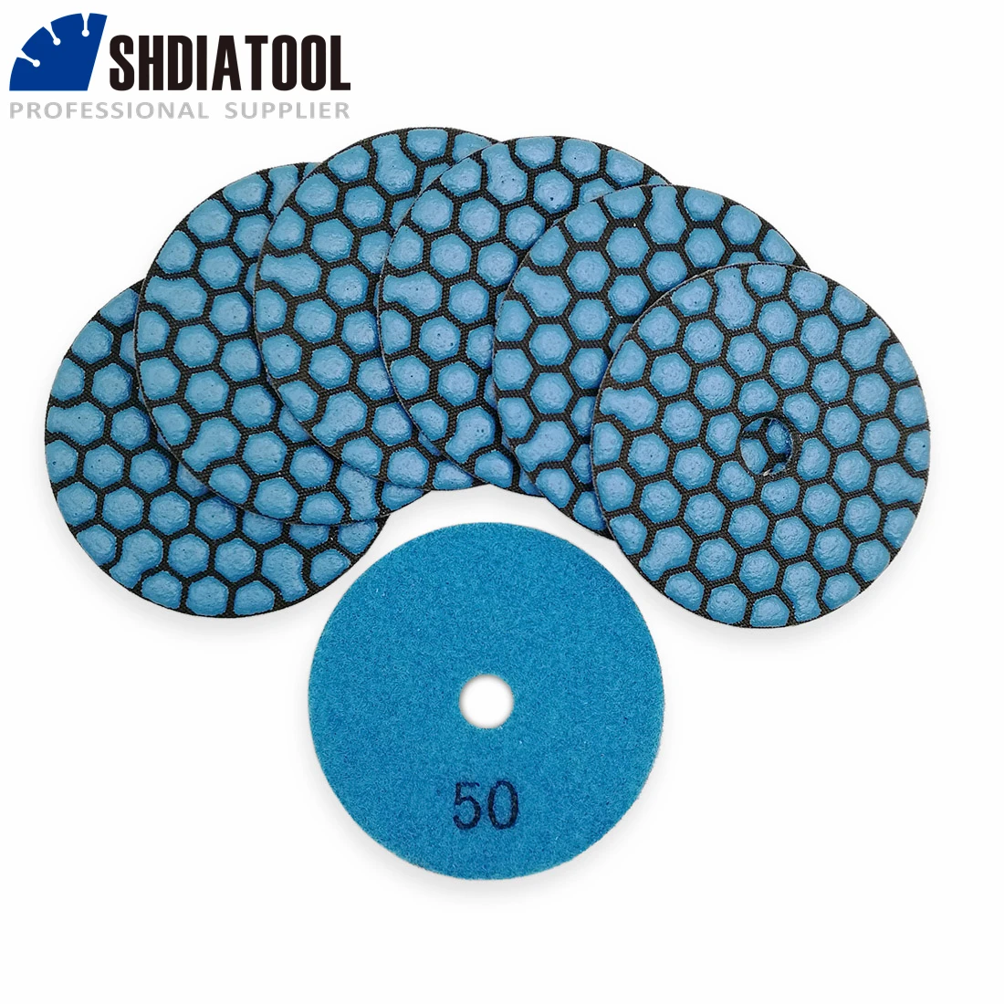 

SHDIATOOL 6шт диаметр 80мм # 50 сухих полировальных подушечек для гранита, мрамора, керамики, 3 дюйма, полимерная связка, алмазный гибкий шлифовальный диск