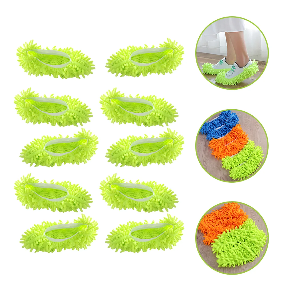 

10pcs Mop Slippers Shoes Washable Dusting Slippers Mop Socks Cleaning Slippers