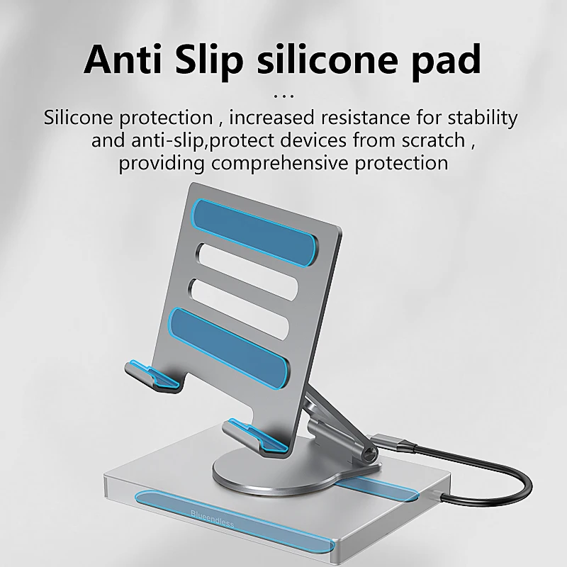 Фото Подставка-концентратор 9 в 1 для iPad Pro USB C для M4/M2/Air 13/12,9/11 дюймов, 4K HDMI, Ethernet, SD/TF-считыватель, 3xUSB 3.0, складная док-станция №4