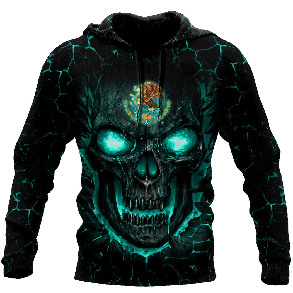 

Новая Мексиканская 3d-толстовка с изображением черепа, подарок на Хэллоуин, печатный размер США, Лучшая цена