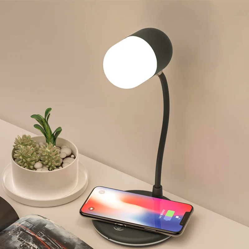 

Newest Desk Lamp Bluetooth Speaker Wireless Charge Table Lamp Smart 3 In 1 Night Light Lampara De Noche Dormitorio Luz Leitura