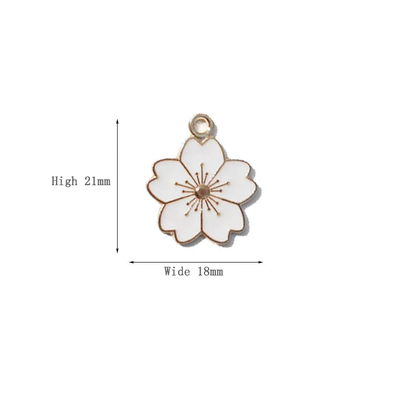 10Pcs 18x21mm Pink Red White Black Alloy Metal Drop Oil Amaryllis Charm Flower Pendant For DIY Bracelet Necklace Jewelry Making