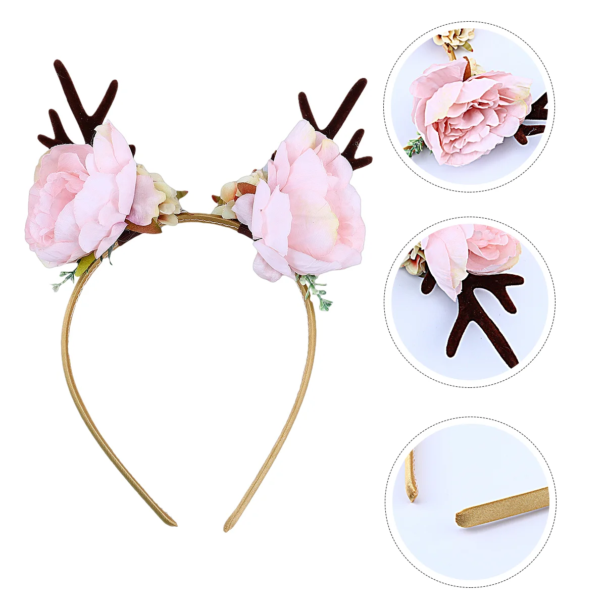 

Party Headdress Antler Headwear Flower Hair Headband Photo Prop