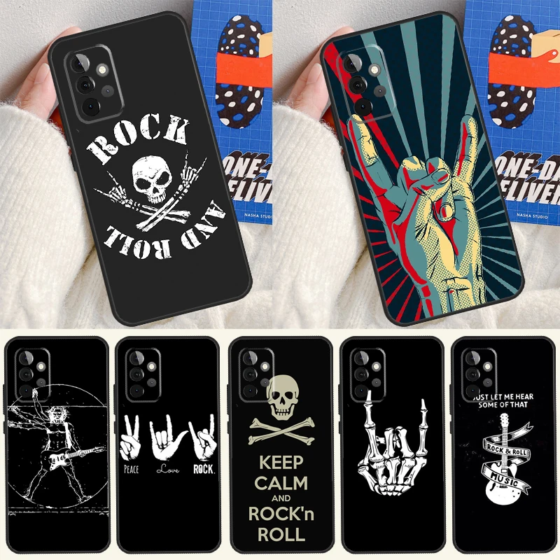 Фото Чехол Rock Roll Skull для Samsung Galaxy A13 A35 A15 A55 A53 A33 A36 A56 A26 A16 A22 A32 A52 A54 A34 A05 A06 №1