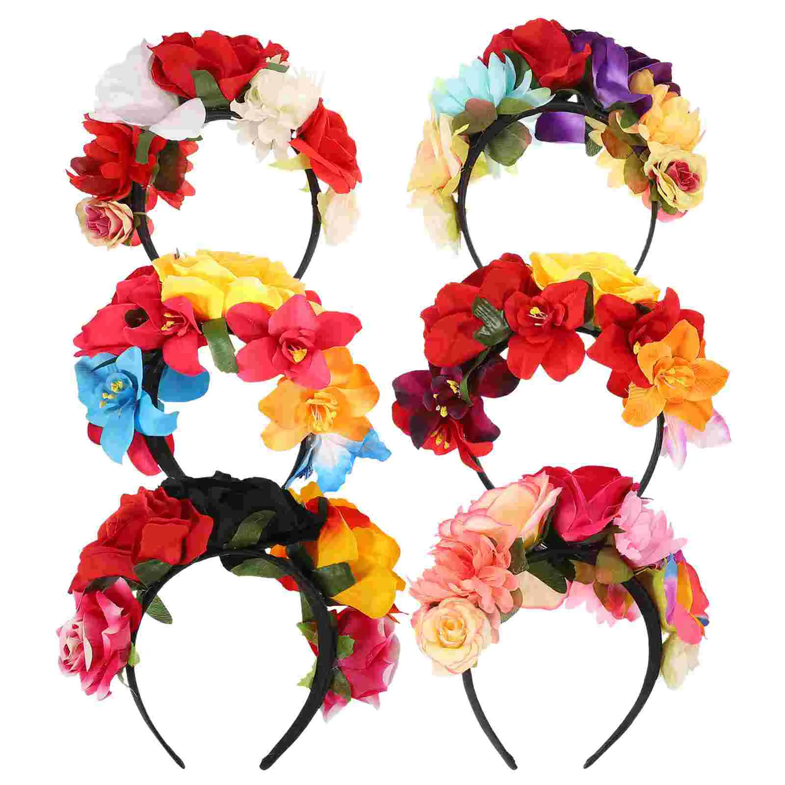 

Halloween Headbands Vintage Hair Accessories Women Day The Dead Goth Lolita Costume Mexican Hair Accessories Floral