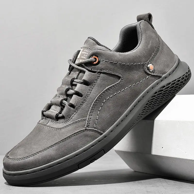 

Large Dimensions PU Leather Autumn Men's Sport Shoes Men's Basketball Sneakers Men's Running Sports Shoes Gray Mocassim GMB-3010