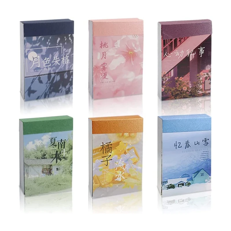 

Наклейки для скрапбукинга 6 шт./комплект, 300 шт., клейкие декоративные эстетические наклейки для журнала, планировщика, альбома, ноутбука