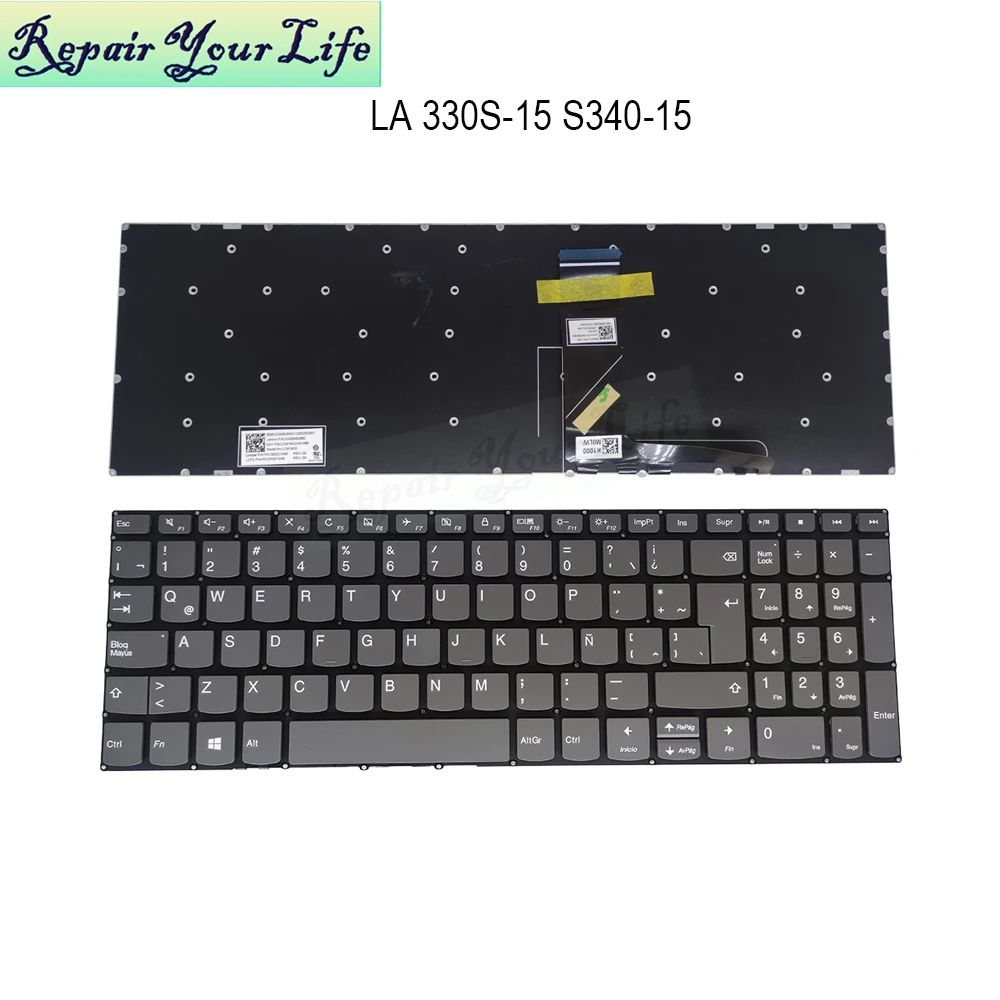 

Latin Laptop Keyboard for Lenovo Ideapad 330S-15IKB 330S-15ISK 330S-15AST 15API 15ARR S340-15IIL 15IML 15IWL S340-15 SN20M62939