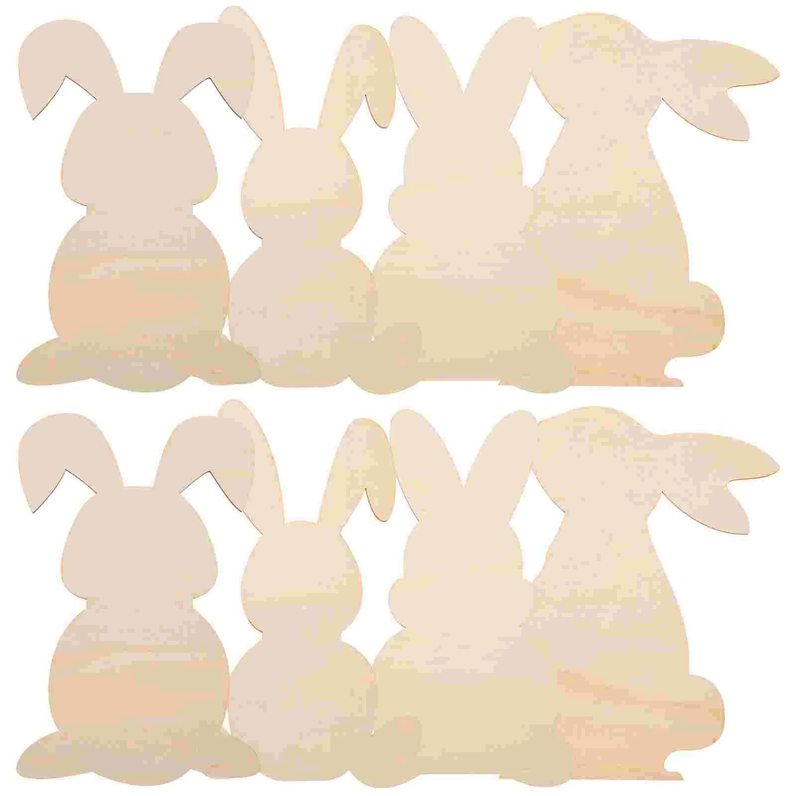 

Easter Wood Wooden Bunny Cutouts Crafts Slices Rabbit Decorations Hanging Ornaments Tags Ornament Unfinished Diy Blank Cutout