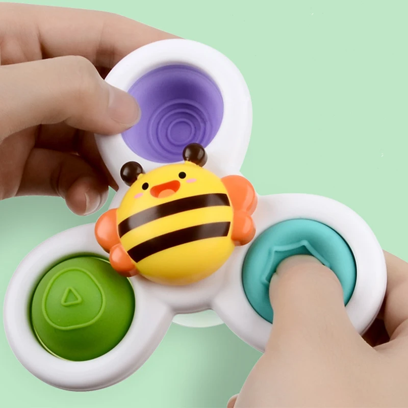 Montessori Baby Bath Toys for Boy Children Bathing Sucker Spinner Suction Cup Toy Kids Funny Little Monster Child Rattle Teether