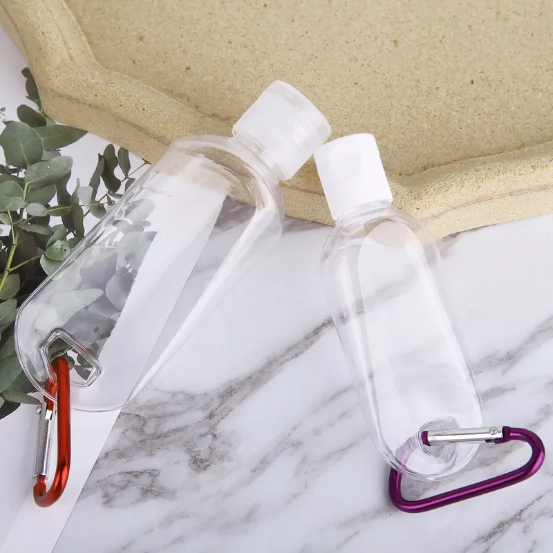 

2022 Hand Sanitizer Bottles Mini Refillable Disinfect Gel Bottles Travel Bottles Alcohol Container with Random Hook