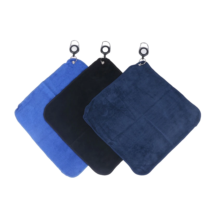 

1Pc 30*30cm Microfiber Golf Towel High Water Absorption Cleaning Towels With Carabiner Hook Sweat-absorbent Wiping Cloth