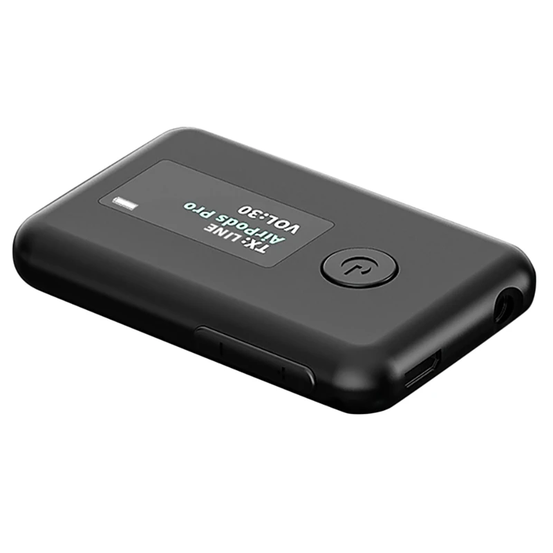 

Bluetooth 5.0 Audio Transmitter Receiver Color Screen Wireless Audio Adapter With Battery For TV /Computer /Headset