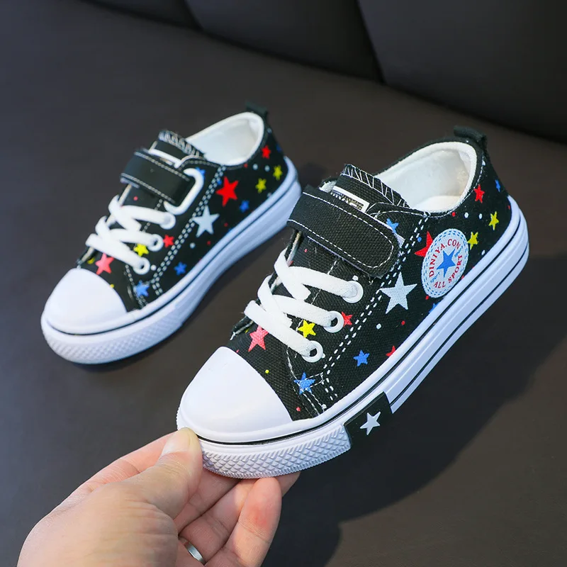 

Four seasons Children's Canvas Sneakers Boys Breathable Comfortable Running Shoes Girls Fashion Sports Casual Soft-soled Nonslip