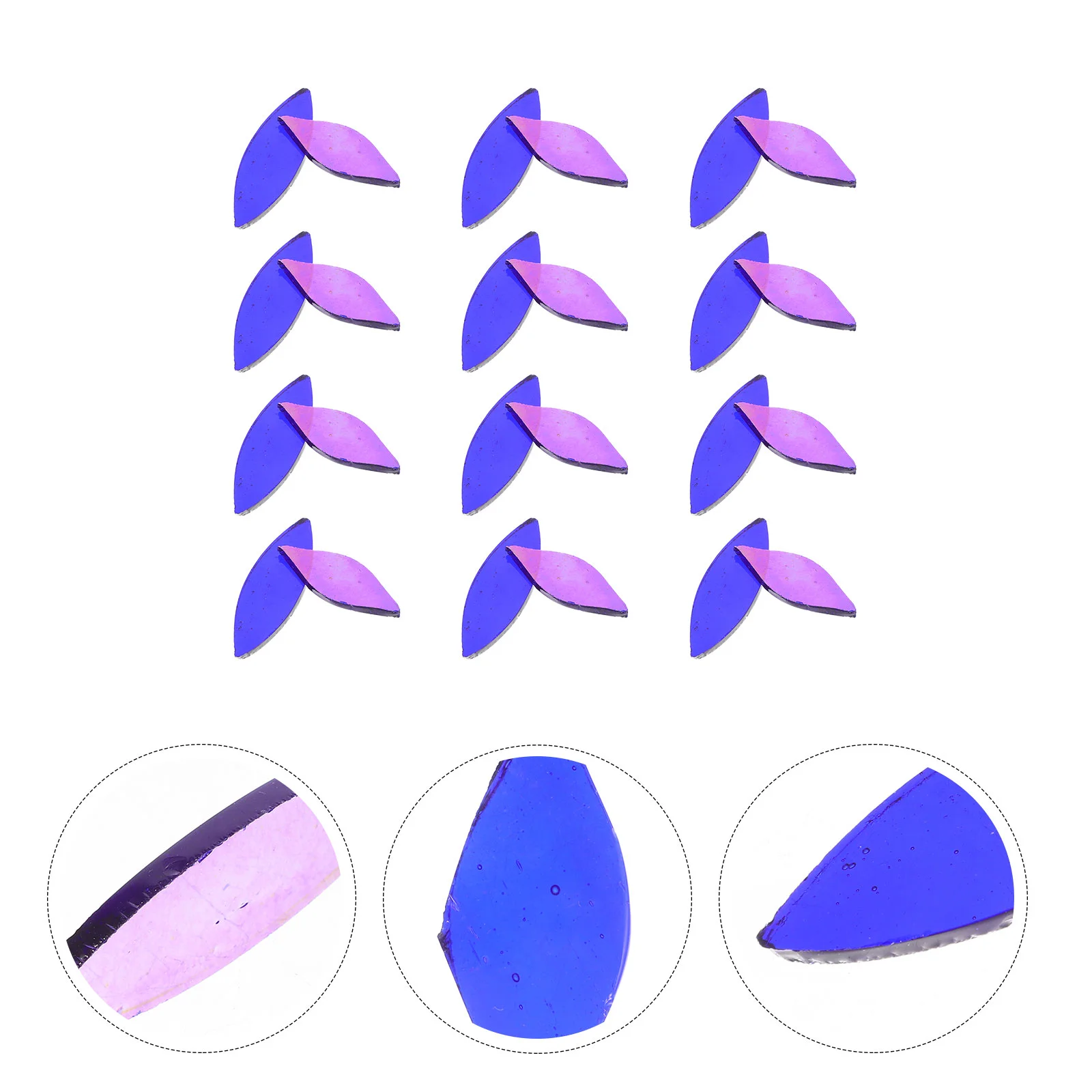 

35 Pcs Manual Leaf Mosaic Child Decked Accessories Glass Flower Tiles DIY Crafts Supplies Arte