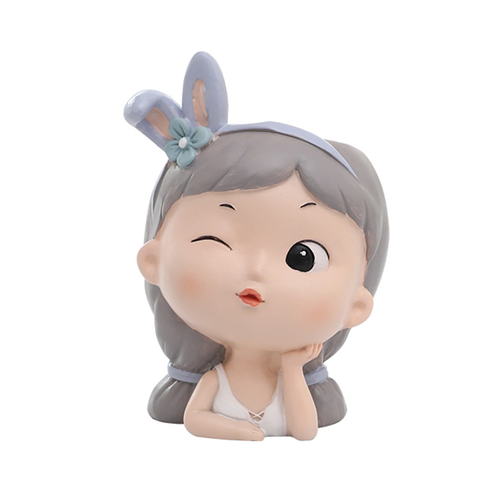 

Girl Succulent Flower Planter Cute Flower Pot Resin Succulent Pot for Indoor Outdoor Plant Indoor Planter Flowerpot Cat Vase Pot