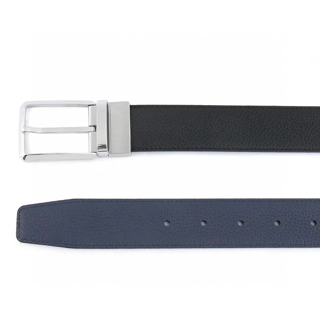 Men's fashion double-sided leather belt women's belt cow belt trend design 3.5cm male and female belt