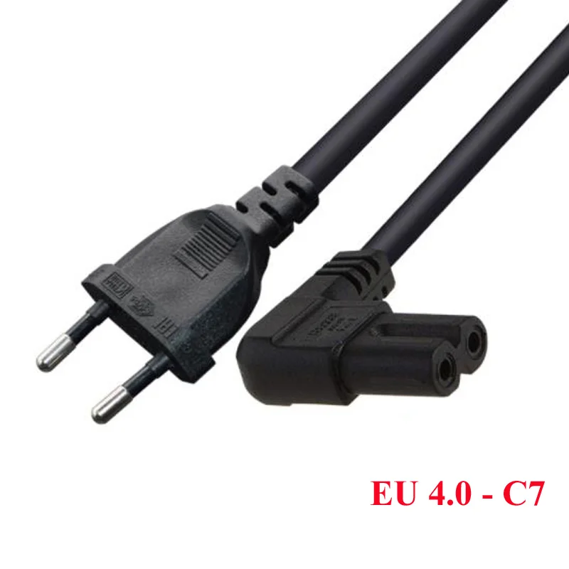

Black PVC Copper 2.5A 250V 1.0M 2.0M 3.0M 5.0M 90 degree elbow IEC320-C7 female to male EU 4.0mm power extension cable 3*0.75mm
