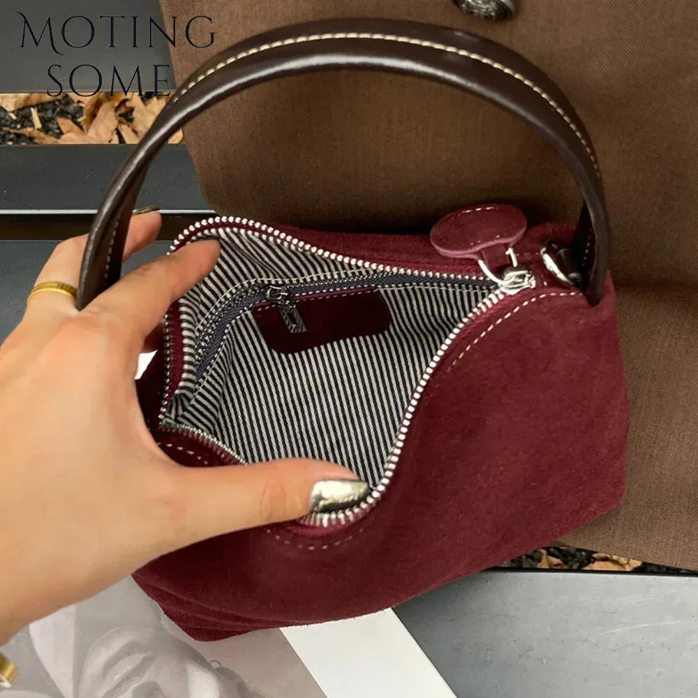 Motingsome мини-сумка роскошная замшевая портативная сумка-бокс из воловьей кожи