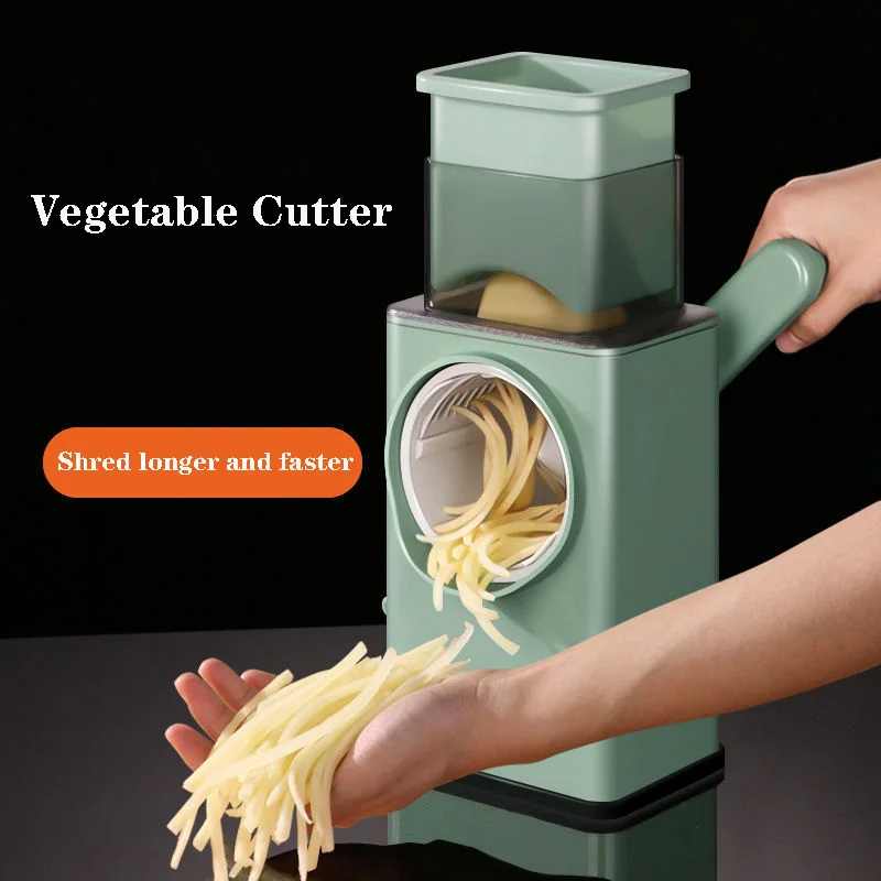 

Vegetable Cutting Artifact Hand Shredding Slicer 4 In 1 Circular Cutter Rotary Grater Masher Drum Vegetable Cutter Kitchen Tool