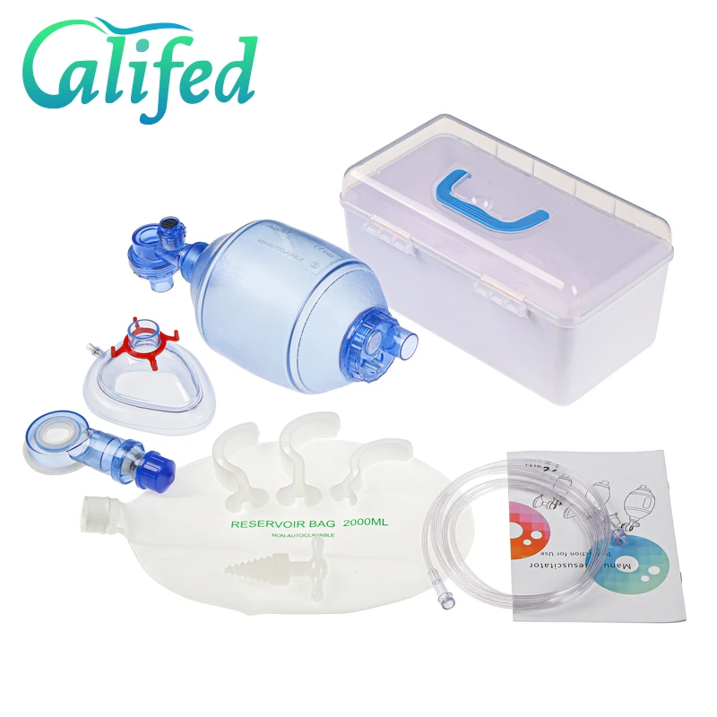 Califed PVC Manual Resuscitator Adult/Pediatric/Infant First Aid Resuscitator Bag Emergency Self-help Rescue Tool Ambu Bags