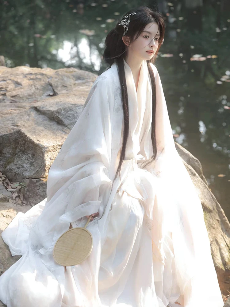 Xianqi Piaopiao Hanfu женское фото для взрослых белый тюлевой плащ с капюшоном платье в