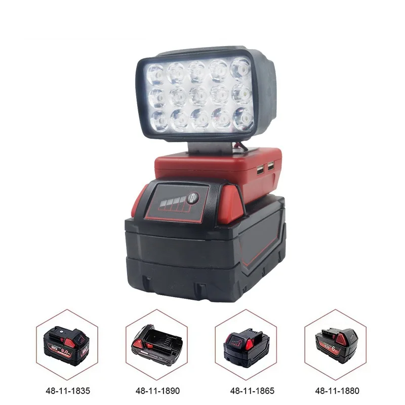 

15 Charms 15V - 21V LED Work Light 5500-6000K For 18V Lithium Batteries 48-11-1835 48-11-1890 48-11-1865 48-11-1880