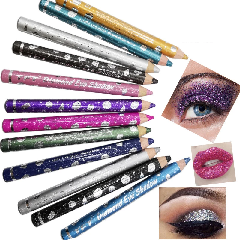 

Pearl Sequins Lying Silkworm Eye Shadow Pen Nature Brighten Eye Makeup 12 Colors Wooden Can Sharpen Pen Blendable Smear Cosmetic