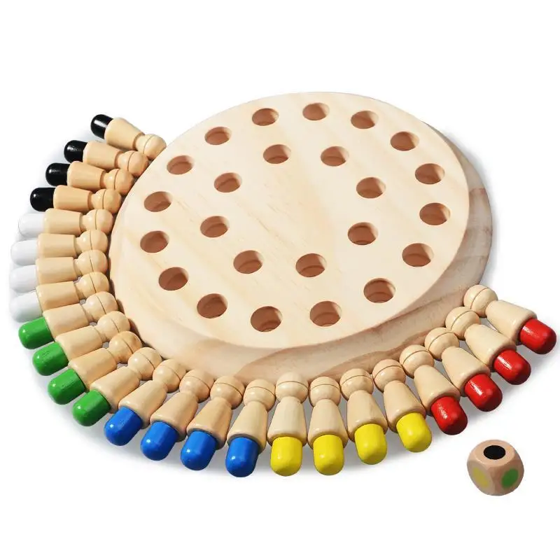 

Wooden Puzzle Toys Montessori Educational Learning Color Sensory BeBe Memory Match Stick Chess Party Game Children Kids