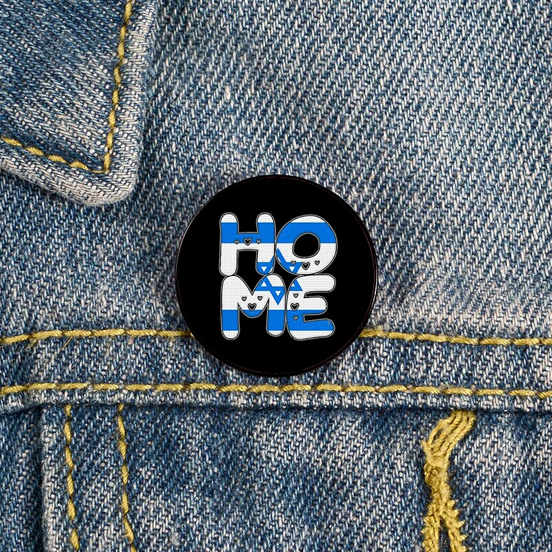 

Home Flag Of Israel Printed Pin Custom Funny Brooches Shirt Lapel Bag Cute Badge Cartoon enamel pins for Lover Girl Friends