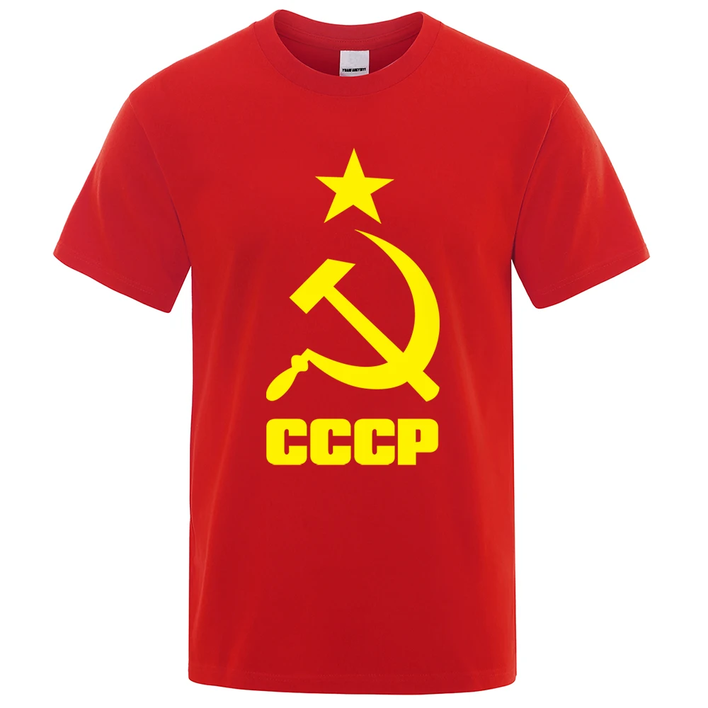 

Футболка мужская с коротким рукавом, брендовая тенниска с круглым вырезом, с надписью СССР и надписью СССР, лето 2022