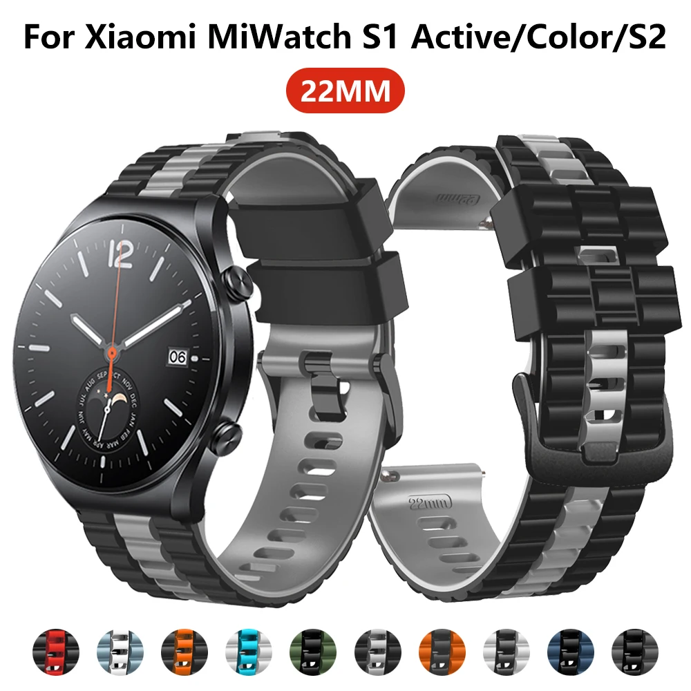 

22mm Correa Silicone Sport Strap For Xiaomi MiWatch S1 band for MiWatch S1 Active MiWatch Color S2 Bracelet Watchband