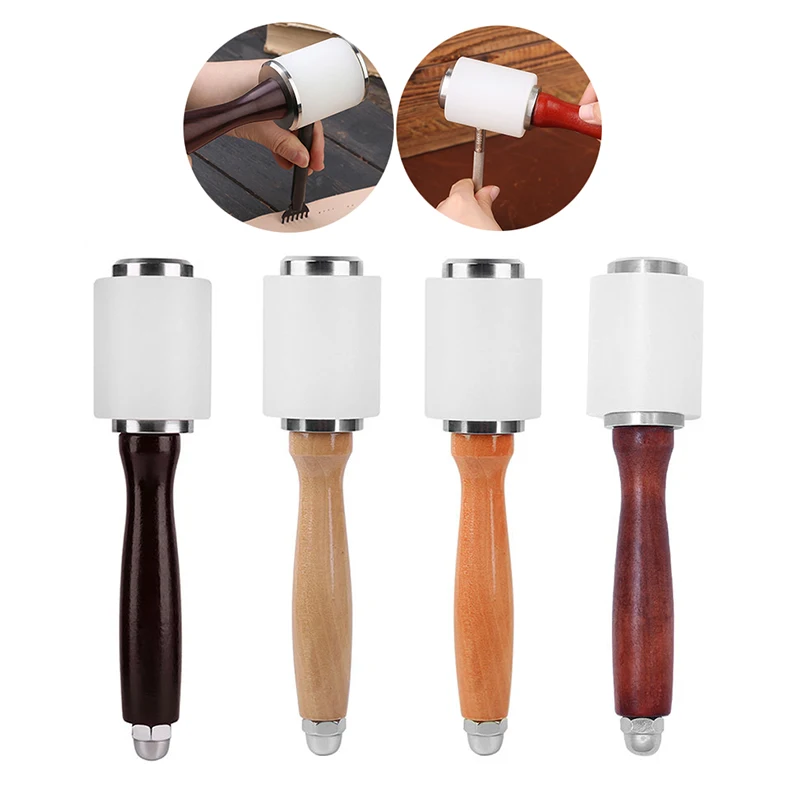 

1Pcs Leather Carving Hammer DIY Craft Cowhide Punch Wood Handle Nylon Hammer Tool Leathercraft Leather Craft Tool
