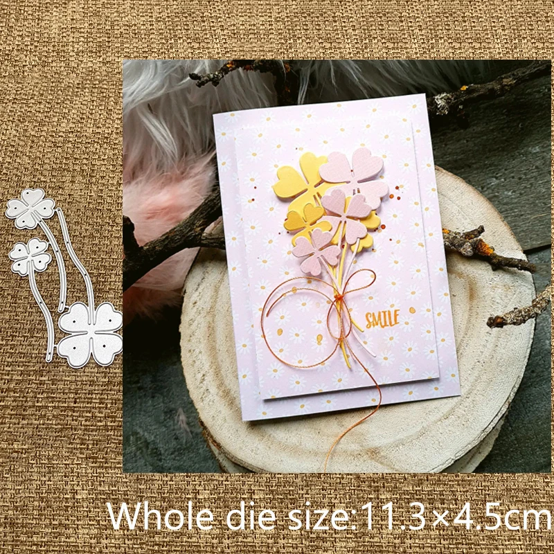 

Металлические высекальные штампы XLDesign, 3 шт., декор в виде клевера, для скрапбукинга, альбома, бумаги, карточек, тиснения, высечки