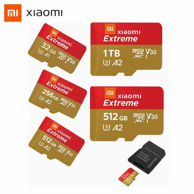 

XIAOMI High Speed 2.0 Micro Sd Card A1 A2 Tf Card SDHC Card Class 10 Tf Card 256GB/512GB/1TB High Capacity Memory Card for Phone