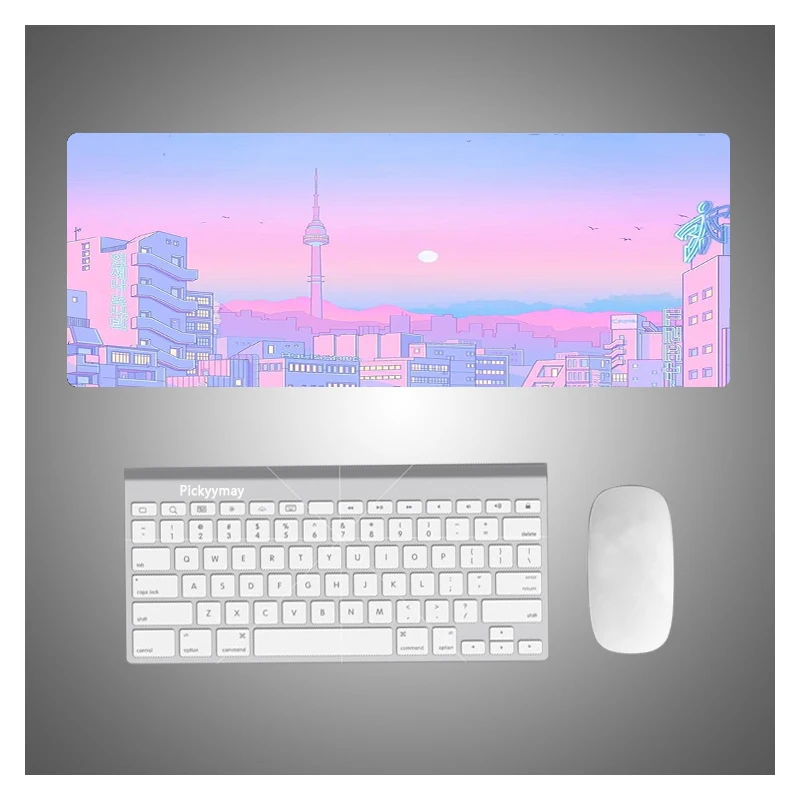 

Pink Gaming Mouse Pad Kawaii Sailor Moon landscape Mouse Pad Anime Large Mousepad Computer Mouse Mat PC Gamer 900x400mm Desk Mat