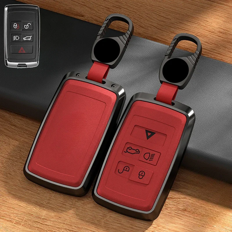 

Брелок для автомобильного ключа из алюминиевого сплава и кожи, брелок для Land Rover Range Rover Sport Evoque Velar Discovery 5