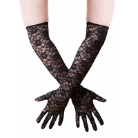 summer women sexy lace glove black full finger long glove driving gloves festival gloves mittens dance