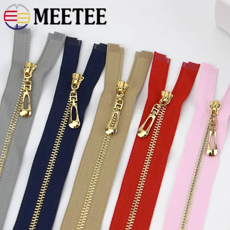 

5Pcs Meetee 3# Metal Zipper 15-70cm Close-End Open-End Gold Silver Tooth Zip DIY Clothes Bag Garment Sewing Material Accessories