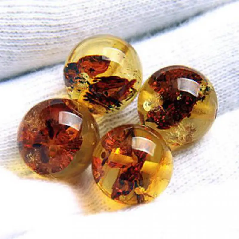 

100% Natural Flower Amber Beads For Jewelry Making Diy Bracelet Necklace Baltic Ambers Round Bead Accessorie Jewellery Wholesale