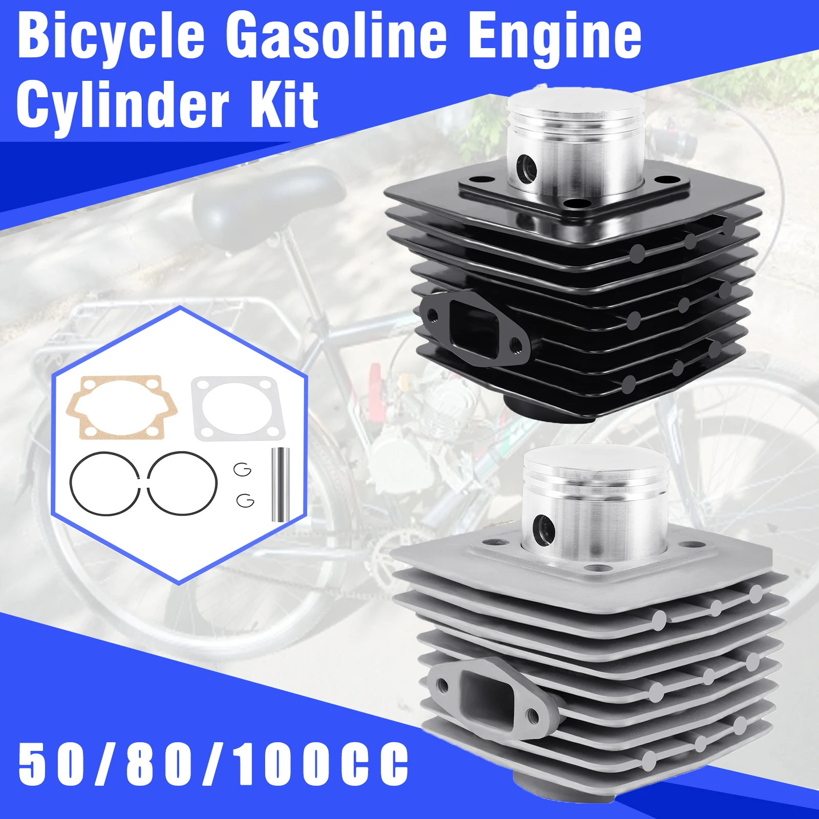 

Honhill 50/80/100CC Bicycle Gasoline Engine Cylinder Set For 2 stroke Engine Cylinder Fit Motorized Bike Motorcycle Accessories