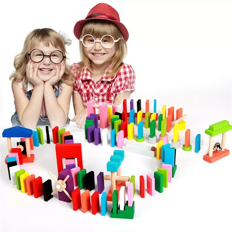 

Wooden Domino Toys Institution Accessories Toy Dominoes Game Building Blocks Bricks Educational Toys Children Gifts ZXH