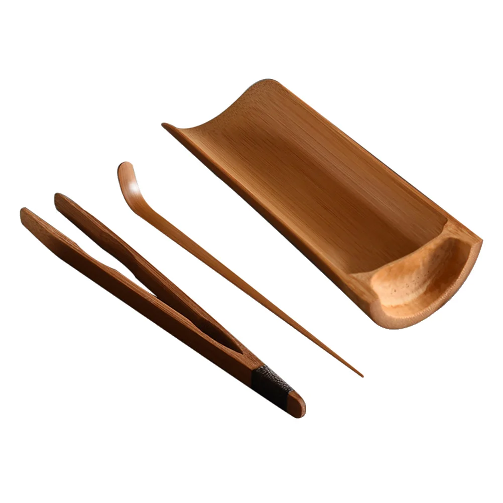 

3pcs Tea Ceremony Utensil Tools Set Chinese Gong Fu Tea Tool Kungfu Tea Set Natural Tea Tools Tea Scoop Spoon Tongs for Tea